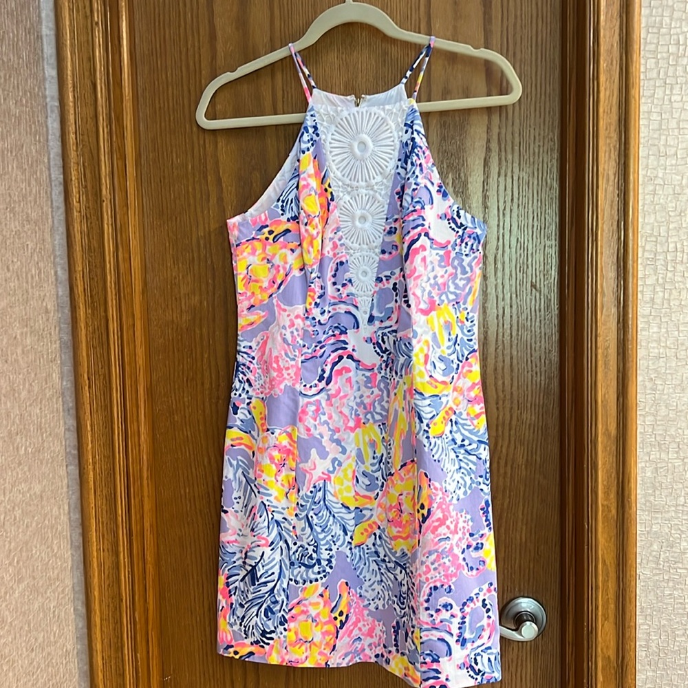 Lilly Pulitzer Pearl halter dress. Size 2. EUC.